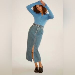 Rolla's Chicago Denim Midi Skirt Size 10 28  NEW NWT